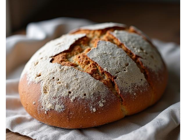 Rustic Country Loaf with a dark, flour-dusted crust