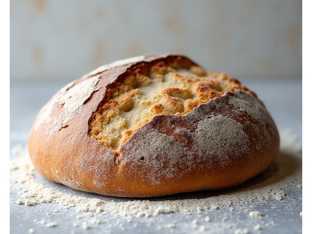 Classic Sourdough loaf with a deep, crinkled crust and open crumb