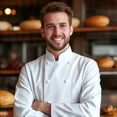 Portrait of a smiling head baker