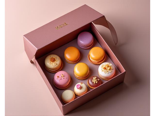 Sophisticated corporate gift box of pastries with subtle branding