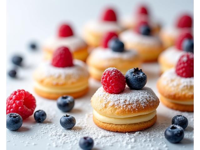Light choux pastries and vibrant berry-based confections for summer