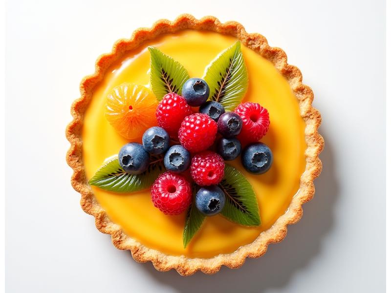 Vibrant artisan fruit tart with various fresh seasonal fruits